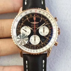 Replica Breitling Navitimer 01 RB012012.BA49.435X.R20BA.1 JF Rose Gold Black Dial SWISS 7750