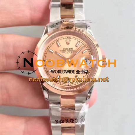 Replica Rolex Datejust 31 178241 31MM JF Stainless Steel & Rose Gold Champagne Dial Swiss 2836-2