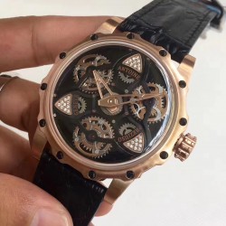 Replica Antoine Preziuso Tourbillon of Tourbillons LE Rose Gold Black Skeleton Dial Swiss Caliber AFP-TTR-3X