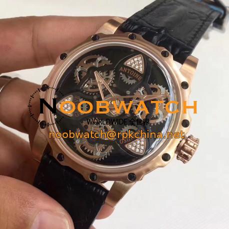 Replica Antoine Preziuso Tourbillon of Tourbillons LE Rose Gold Black Skeleton Dial Swiss Caliber AFP-TTR-3X