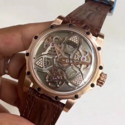 Replica Antoine Preziuso Tourbillon of Tourbillons LE Rose Gold Silver Skeleton Dial Swiss Caliber AFP-TTR-3X