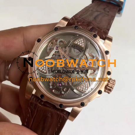 Replica Antoine Preziuso Tourbillon of Tourbillons LE Rose Gold Silver Skeleton Dial Swiss Caliber AFP-TTR-3X