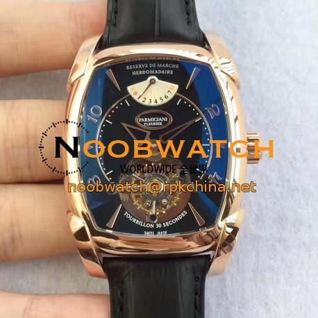 Replica Parmigiani Fleurier Kalpa Grande Tourbillon BM Rose Gold Black Dial Swiss Tourbillon