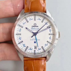 Replica Omega Globemaster Annual Calendar 130.33.41.22.02.001 OM Stainless Steel White Dial M9015