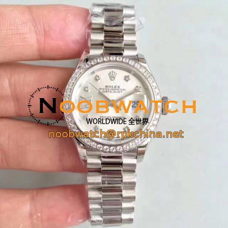 Replica Rolex Lady Datejust 28 279136RBR 28MM N Stainless Steel & Diamonds Silver Dial Swiss 2236