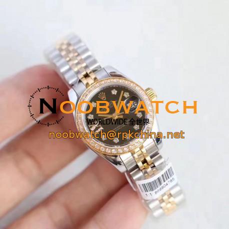 Replica Rolex Lady Datejust 28 279383RBR 28MM N Stainless Steel & Yellow Gold Black Dial Swiss 2671