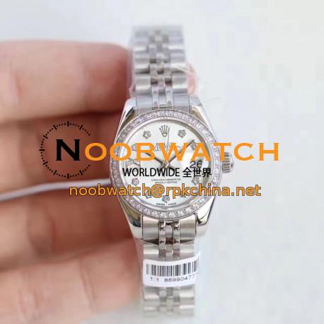 Replica Rolex Lady Datejust 28 279136RBR 28MM N Stainless Steel & Diamonds Mother Of Pearl Dial Swiss 2671